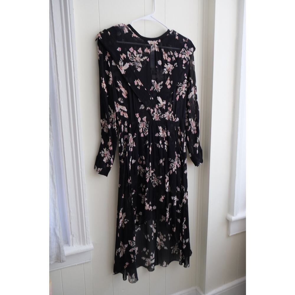 IRO lliona Floral Maxi Dress Black EU 36 Cocktail Party Chic Minimalist